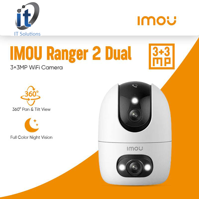 imou doual IMOU Ranger Dual 2 Indoor 3+3MP WiFi Camera | Full Color Night Vision | 360° PTZ | AI Human Detection - Image 1